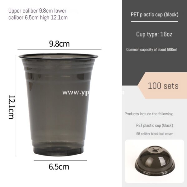 Black Frosted Plastic Cold Drink Cups – Injection Molded Beverage Cups