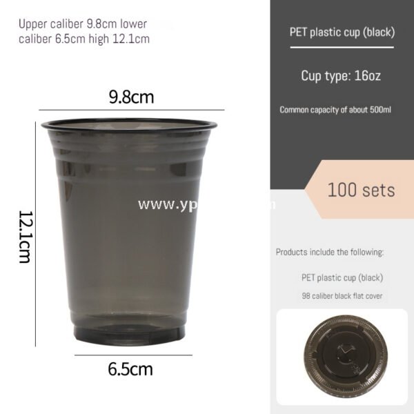 Black Frosted Plastic Cold Drink Cups – Injection Molded Beverage Cups