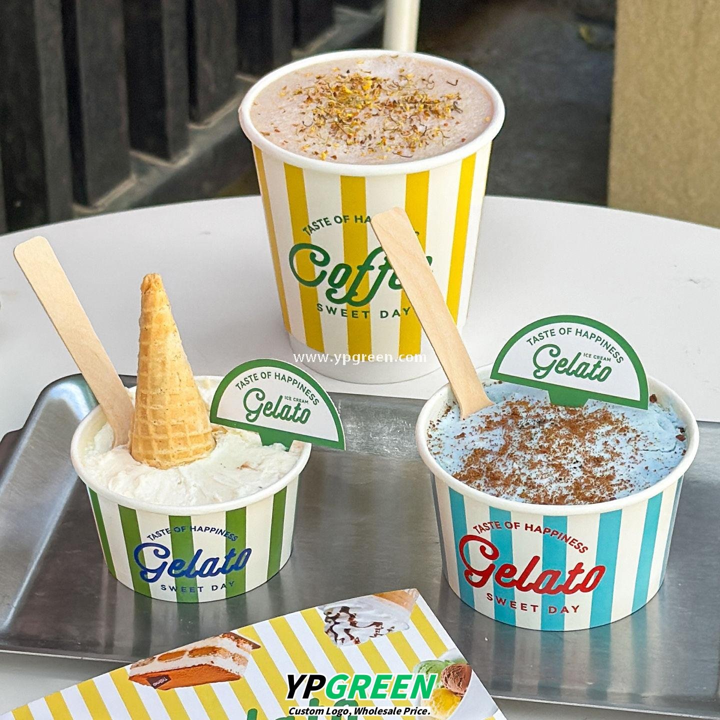 Disposable Ice Cream Paper Cups – Gelato & Yogurt To-Go Bowls