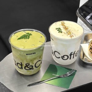 400ml PET U-Shaped Cold Drink Cups with Lid – 9x6x9.5cm Disposable Coffee Cup