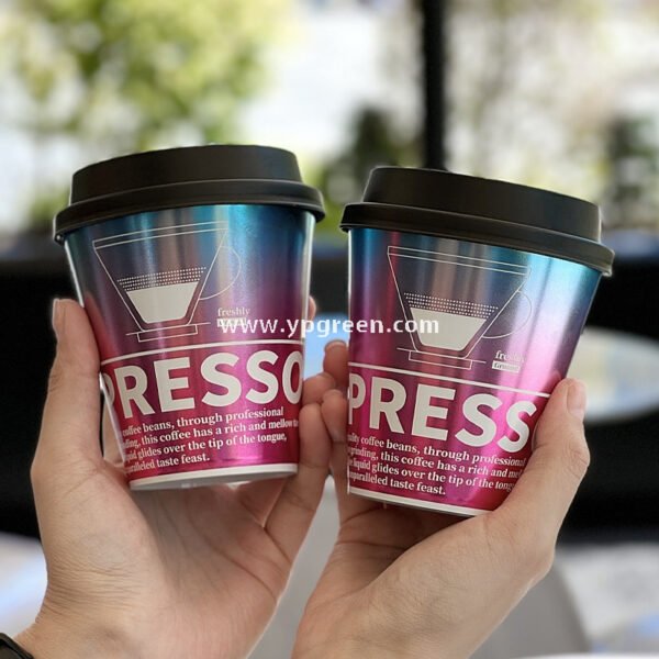 9x5.5x9.3cm Food-Safe Gradient PP Cup – 300ml Inner Film Lined Injection Drink Cup