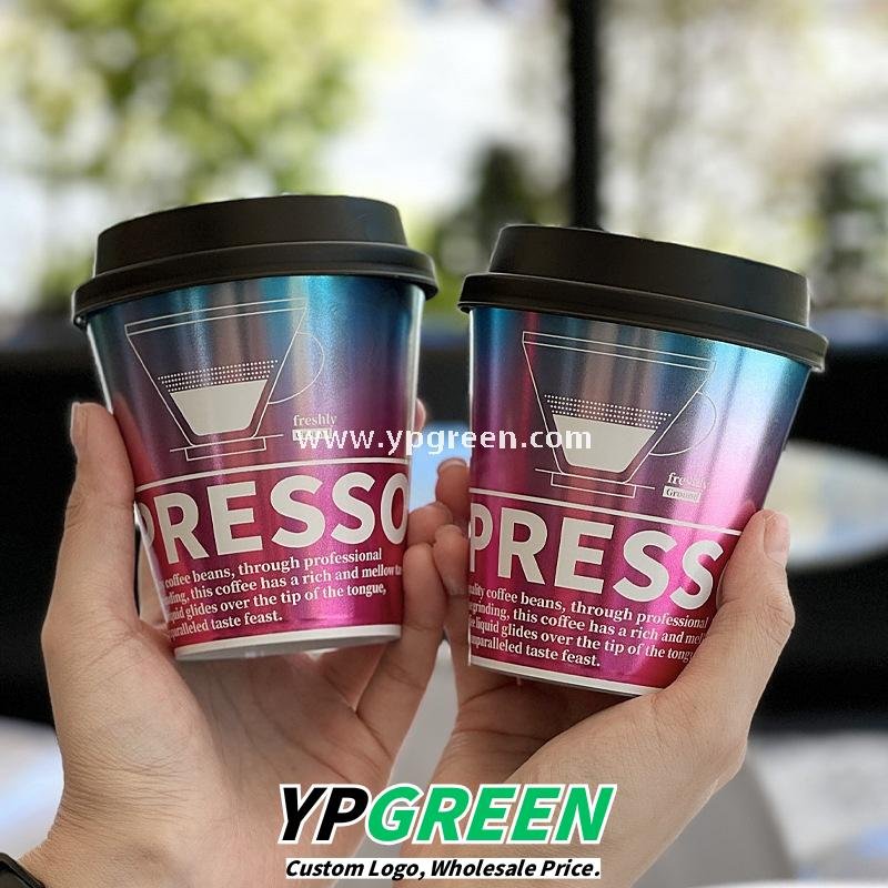 9x5.5x9.3cm Food-Safe Gradient PP Cup – 300ml Inner Film Lined Injection Drink Cup