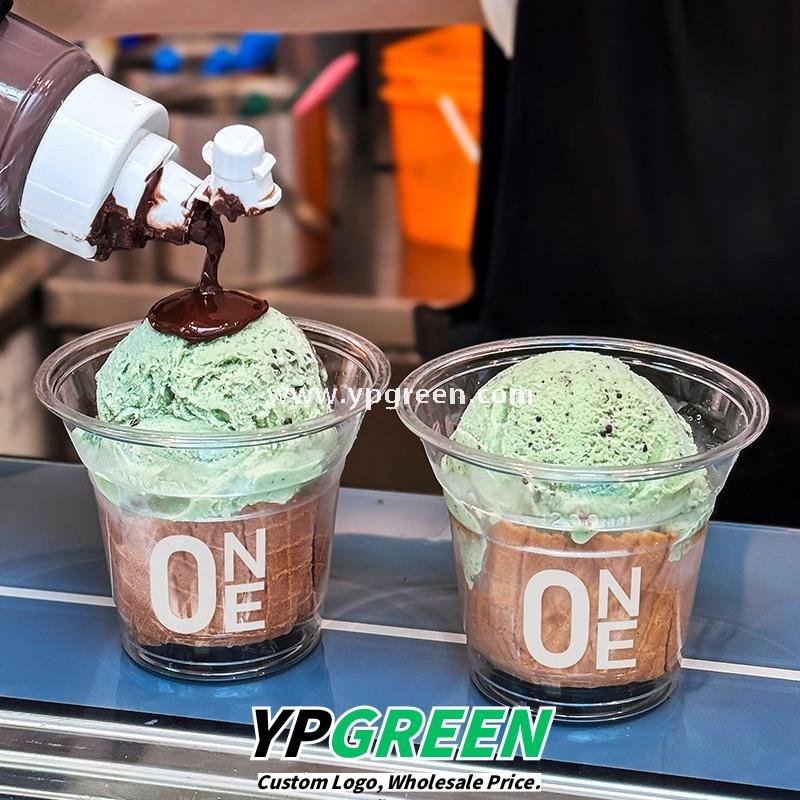 250ml Mini Clear Ice Cream Cup – 9.5×5.5×8cm Disposable Dessert Cup