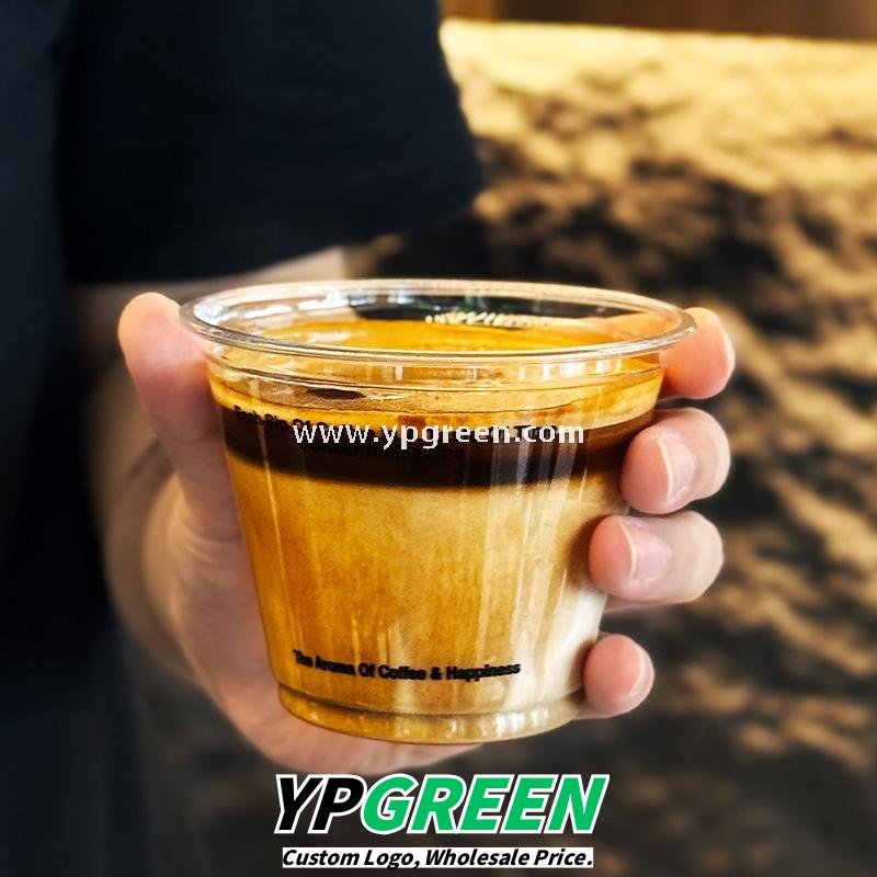 260ml Clear PET Coffee Cups – 9.2x5.5x7.1cm Disposable Cups for Iced Latte & Dirty Coffee
