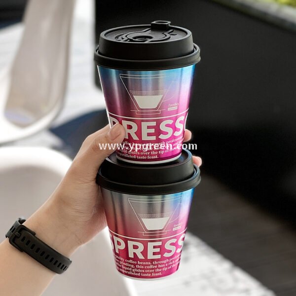 9x5.5x9.3cm Food-Safe Gradient PP Cup – 300ml Inner Film Lined Injection Drink Cup