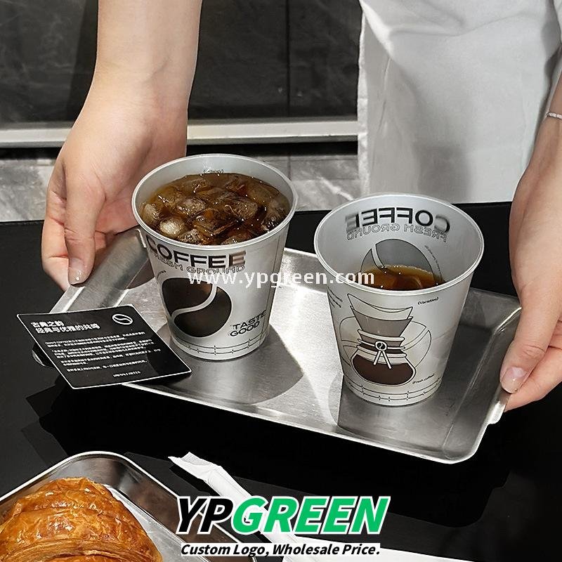 90x55x93cm Silver-Lined Hollow Design Coffee Cup – 300ml Frosted Texture Matte Cup