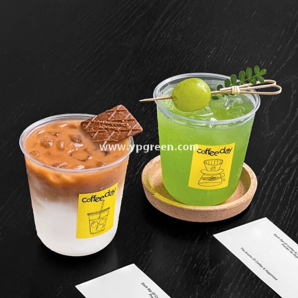 Transparent U-Type PET Beverage Cups with Lids – Ideal for Iced Drinks