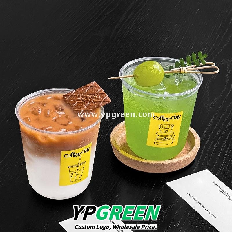 Transparent U-Type PET Beverage Cups with Lids – Ideal for Iced Drinks