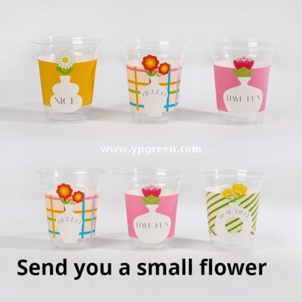 12oz / 14oz Floral Coffee Cup with Sleeve – Tulip, Sunflower & Daisy Designs
