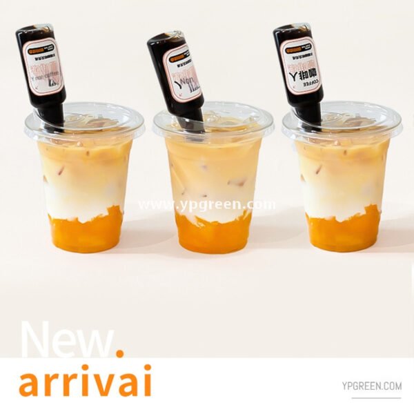400ml PET Cold Drink Cups with Mini Liquor Bottle Lids 9.8x6x10.7 cm – 14oz Disposable Coffee Cups