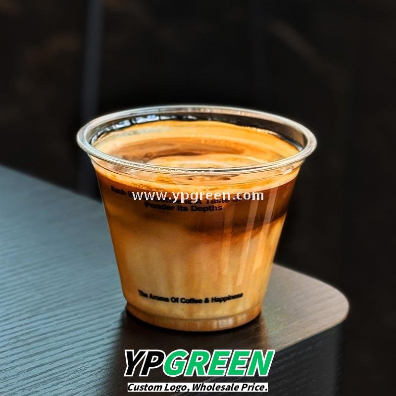 260ml Clear PET Coffee Cups – 9.2x5.5x7.1cm Disposable Cups for Iced Latte & Dirty Coffee