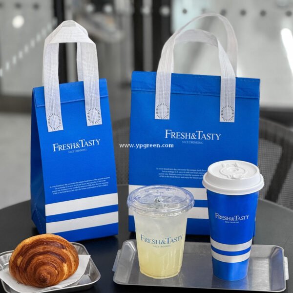 500ml Blue Metallic-Lined Plastic Cup 9x4.8x15.7cm + Leak-Resistant White Lid
