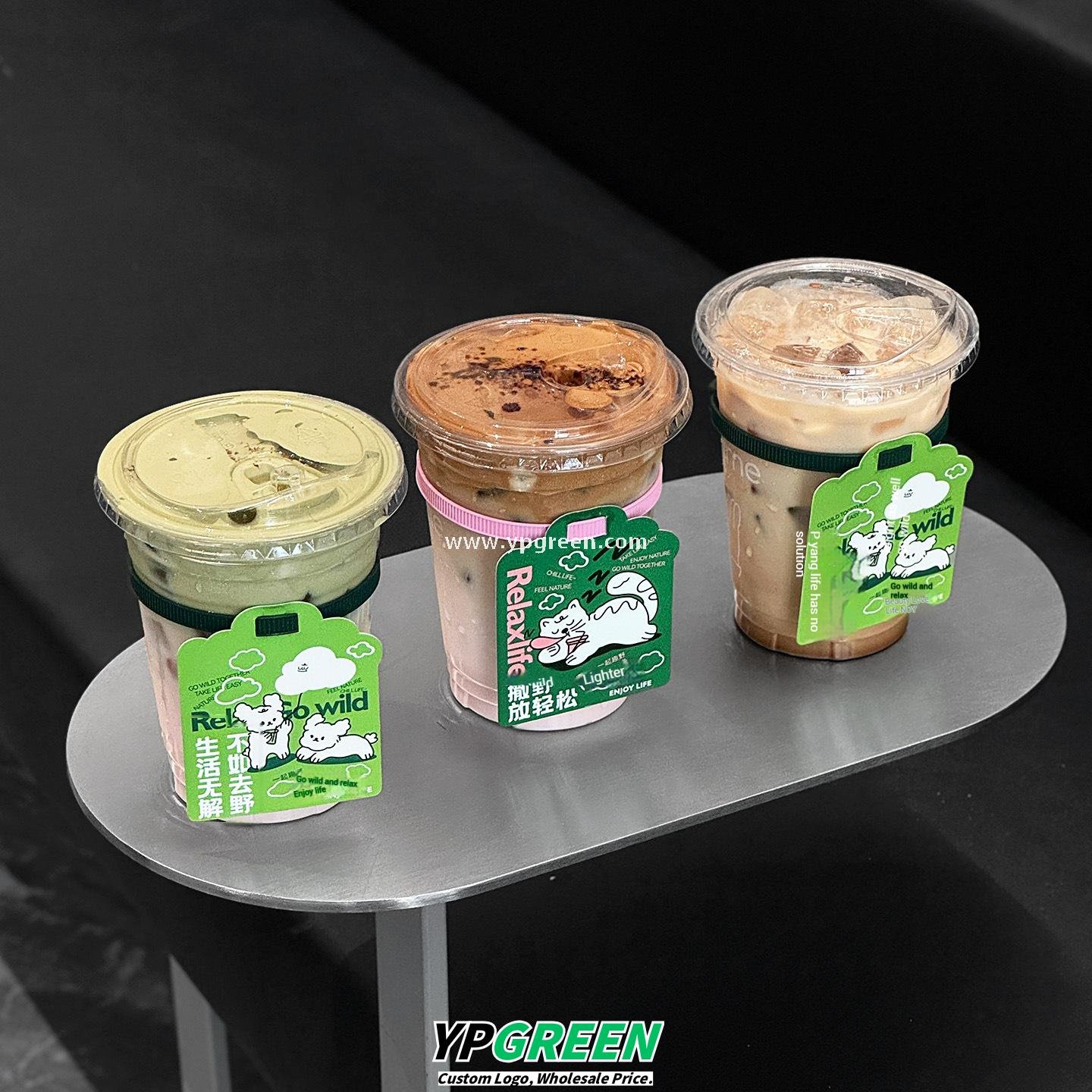 9.8x6.1x12.1cm Coffee Cup Sleeve & Tag Set – Customizable Card & Band Accessories