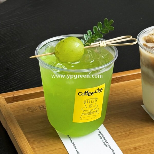 Transparent U-Type PET Beverage Cups with Lids – Ideal for Iced Drinks
