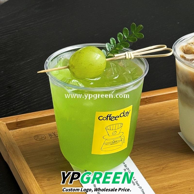 Transparent U-Type PET Beverage Cups with Lids – Ideal for Iced Drinks