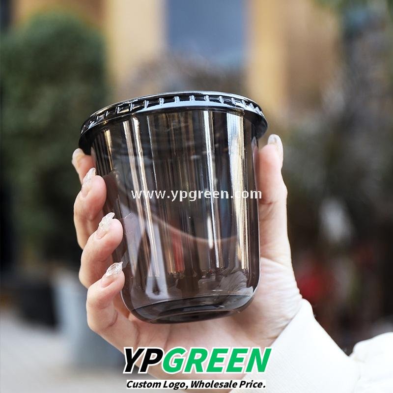 Black Frosted Plastic Cold Drink Cups – Injection Molded Beverage Cups