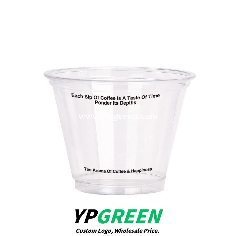 260ml Clear PET Coffee Cups – 9.2x5.5x7.1cm Disposable Cups for Iced Latte & Dirty Coffee