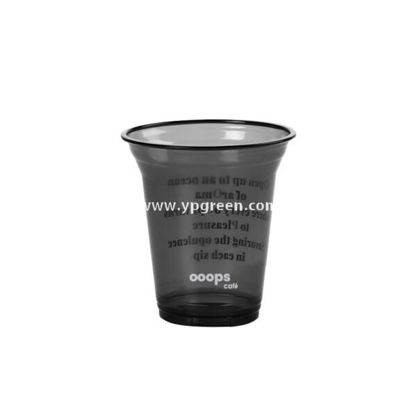 Black PET Cold Drink Cups with Lids – Disposable Commercial Use