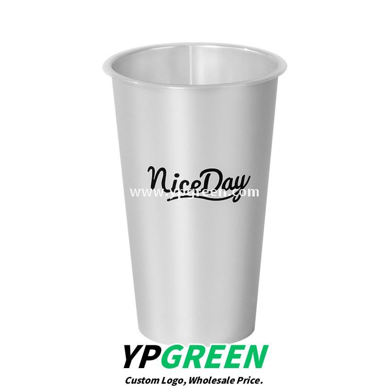 500ml Silver-Lined PP Injection Coffee Cup – 90x58x137mm Hot & Cold Use, Food Grade