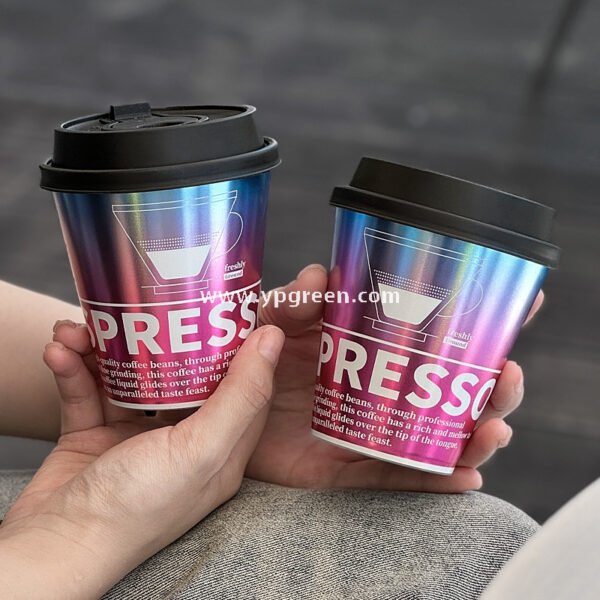 9x5.5x9.3cm Food-Safe Gradient PP Cup – 300ml Inner Film Lined Injection Drink Cup