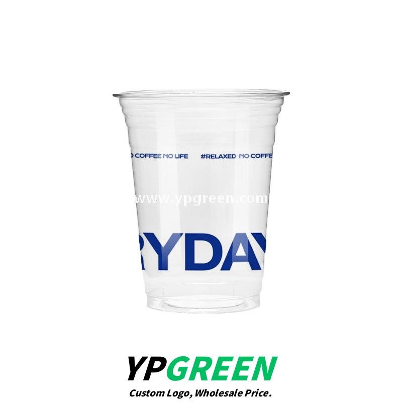 500ml Cold Drink Cup with Sleeve & Lid 9.8x6.5x12.1cm – 16oz Disposable PET Cup