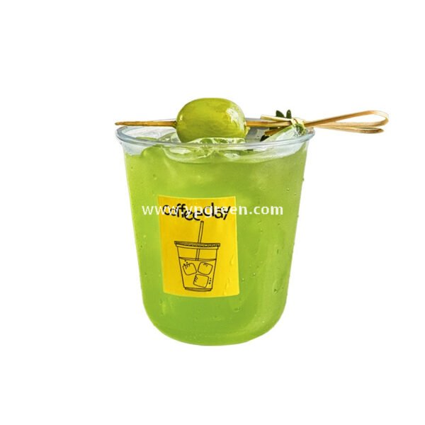 Transparent U-Type PET Beverage Cups with Lids – Ideal for Iced Drinks