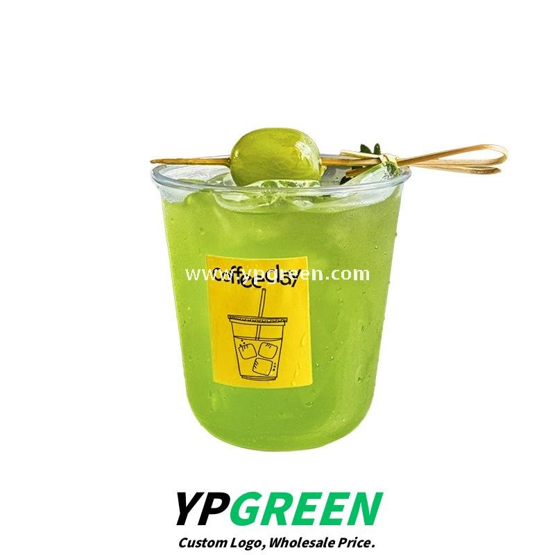 Transparent U-Type PET Beverage Cups with Lids – Ideal for Iced Drinks