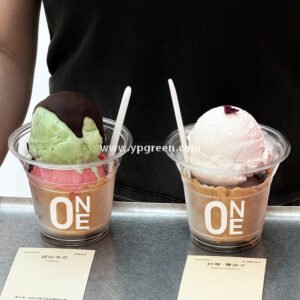 250ml Mini Clear Ice Cream Cup – 9.5×5.5×8cm Disposable Dessert Cup