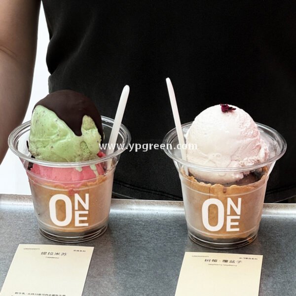 250ml Mini Clear Ice Cream Cup – 9.5×5.5×8cm Disposable Dessert Cup