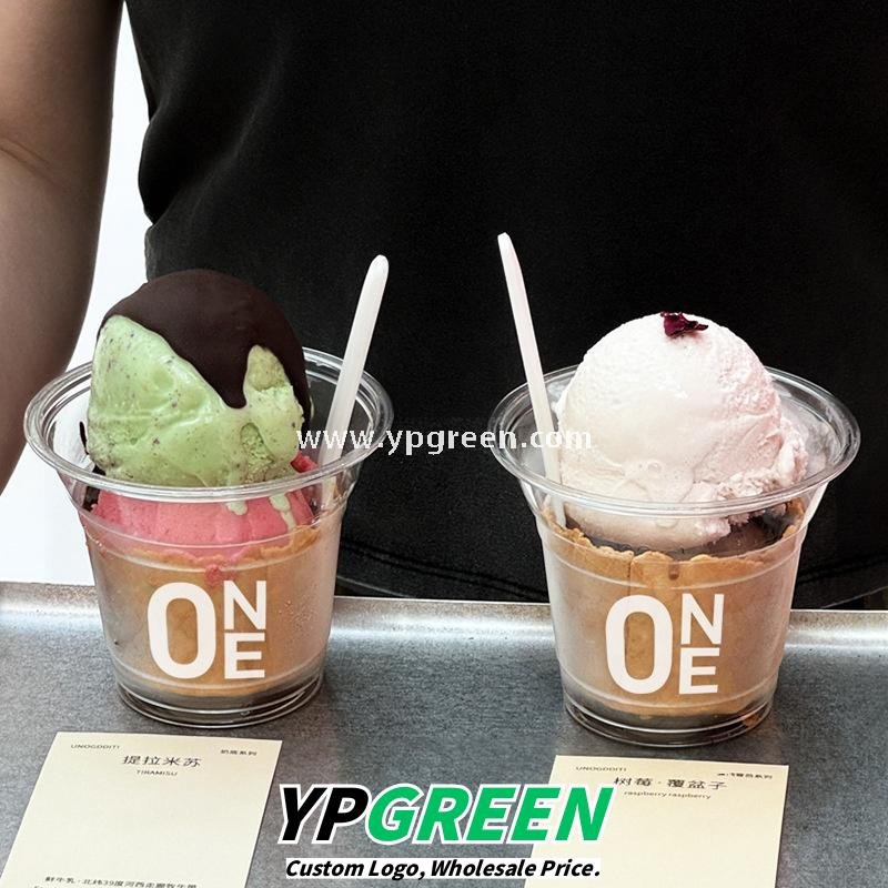 250ml Mini Clear Ice Cream Cup – 9.5×5.5×8cm Disposable Dessert Cup