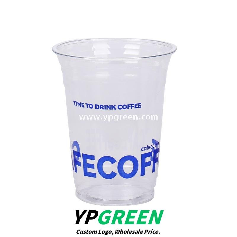 16oz Blue PET Cold Drink Cups with Lids – 500ml Disposable Iced Beverage Cups