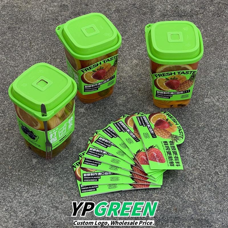22oz Square Frosted Tea Cups 9.2x6.5x12.9cm – 650ml Injection Molded Plastic with Green Lid