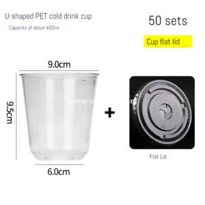 Transparent U-Type PET Beverage Cups with Lids – Ideal for Iced Drinks