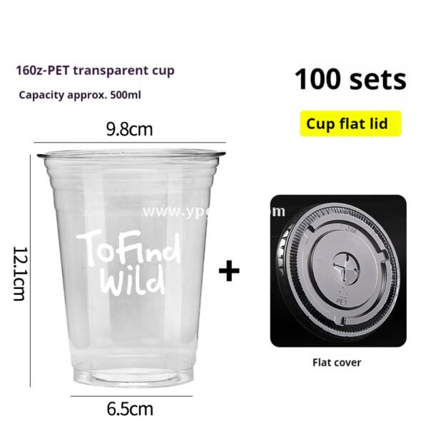 500ml Disposable Milk Tea Cups with Pink Wraps – 16oz 9.8x6.5x12.1cm Iced Drink Cup