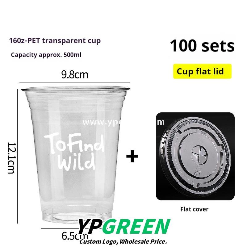 500ml Disposable Milk Tea Cups with Pink Wraps – 16oz 9.8x6.5x12.1cm Iced Drink Cup