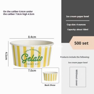 Disposable Ice Cream Paper Cups – Gelato & Yogurt To-Go Bowls