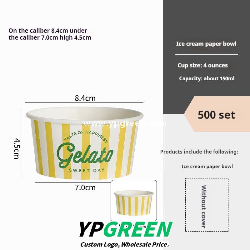 Disposable Ice Cream Paper Cups – Gelato & Yogurt To-Go Bowls