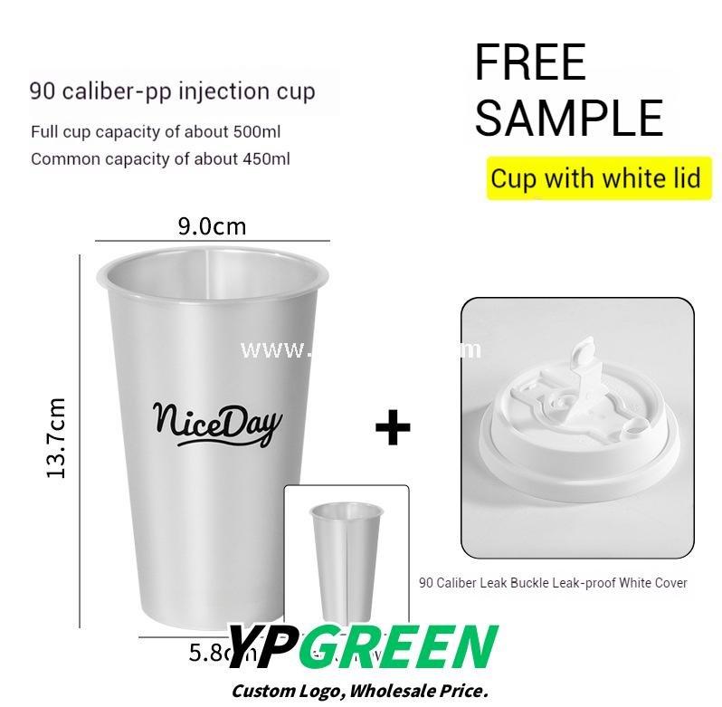 500ml Silver-Lined PP Injection Coffee Cup – 90x58x137mm Hot & Cold Use, Food Grade