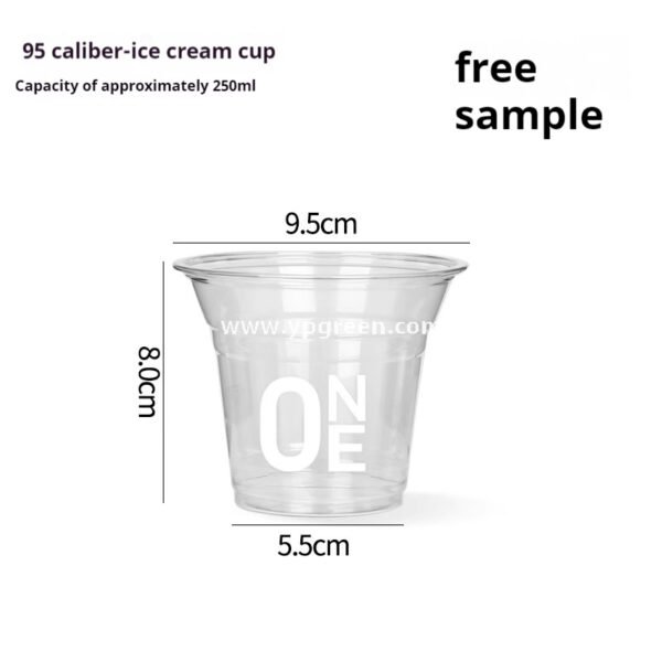 250ml Mini Clear Ice Cream Cup – 9.5×5.5×8cm Disposable Dessert Cup