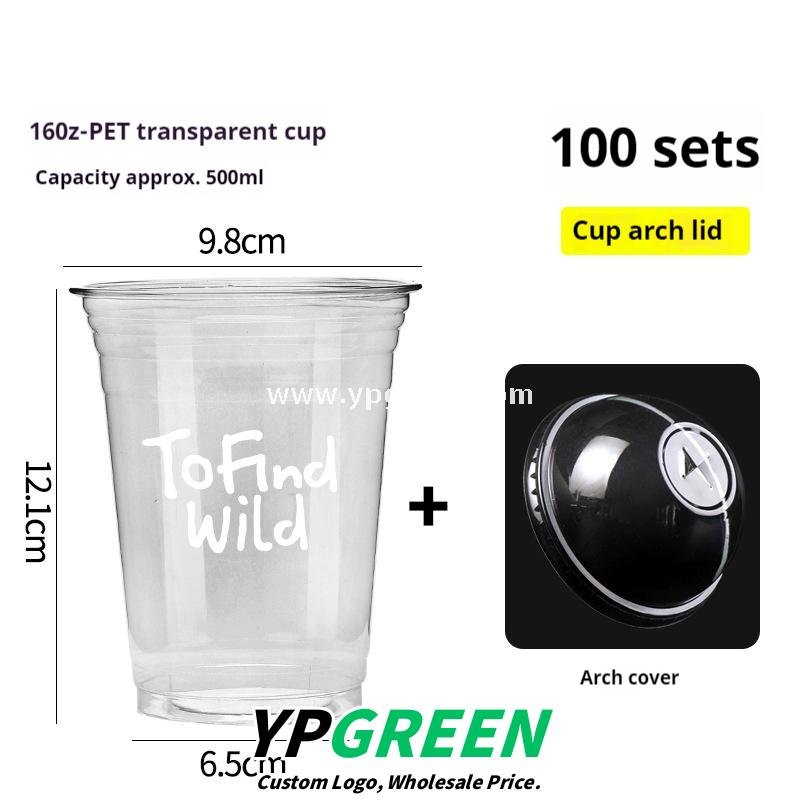 500ml Disposable Milk Tea Cups with Pink Wraps – 16oz 9.8x6.5x12.1cm Iced Drink Cup