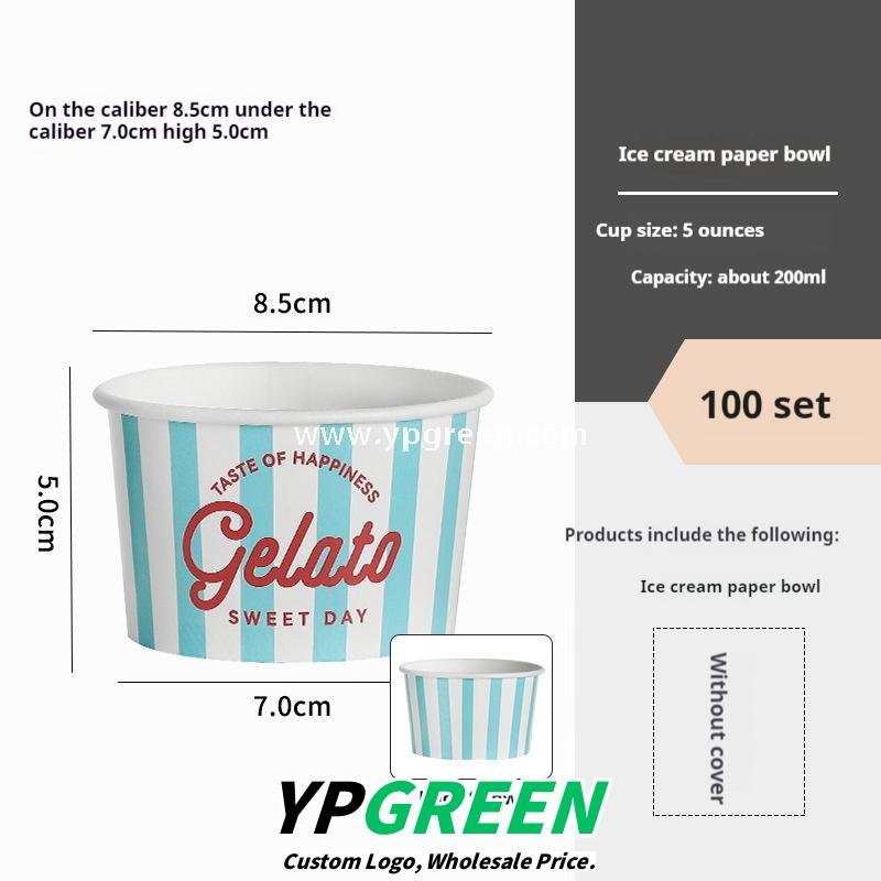 Disposable Ice Cream Paper Cups – Gelato & Yogurt To-Go Bowls