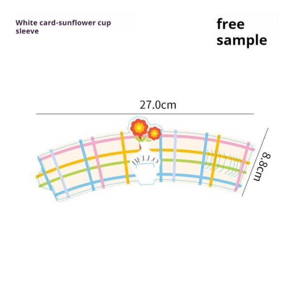 12oz / 14oz Floral Coffee Cup with Sleeve – Tulip, Sunflower & Daisy Designs