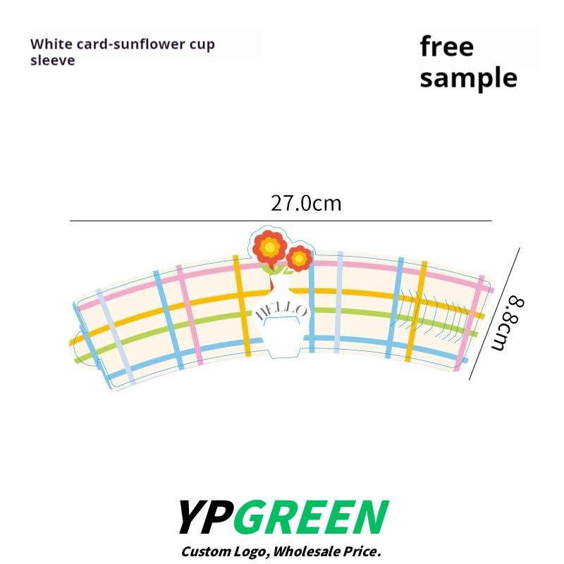 12oz / 14oz Floral Coffee Cup with Sleeve – Tulip, Sunflower & Daisy Designs