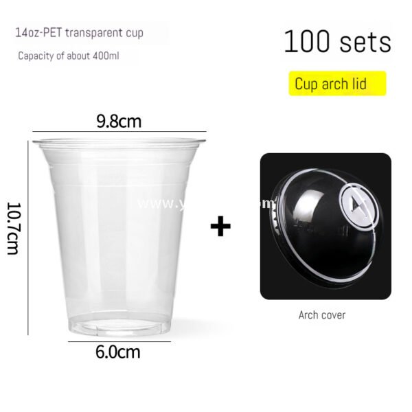 400ml PET Cold Drink Cups with Mini Liquor Bottle Lids 9.8x6x10.7 cm – 14oz Disposable Coffee Cups