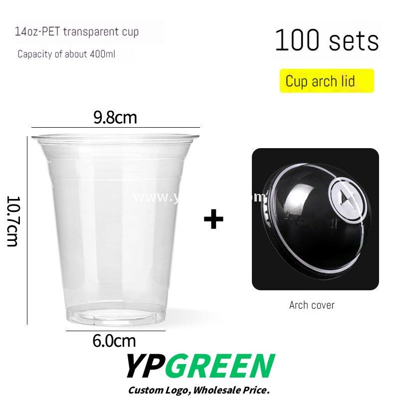 400ml PET Cold Drink Cups with Mini Liquor Bottle Lids 9.8x6x10.7 cm – 14oz Disposable Coffee Cups