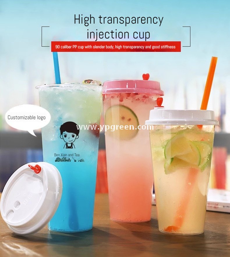 500ml Frosted PP Injection Cups – 9x5.8x13.7 cm Disposable Drink Cups