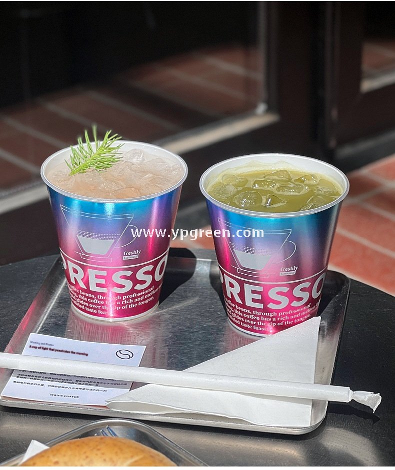 9x5.5x9.3cm Food-Safe Gradient PP Cup – 300ml Inner Film Lined Injection Drink Cup