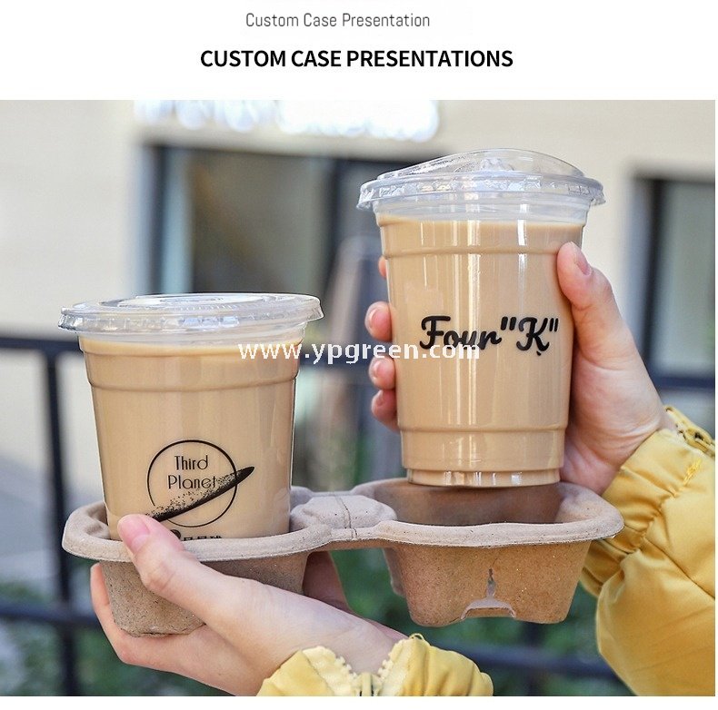 400ml PET transparent coffee cup + flat lid – 9.8x6x10.7 cm Cold Drink Plastic Cups - Packaging Sourcing Agent
