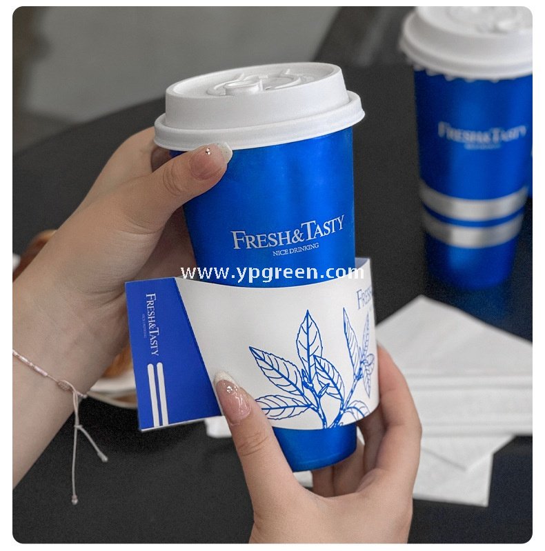 500ml Blue Metallic-Lined Plastic Cup 9x4.8x15.7cm + Leak-Resistant White Lid