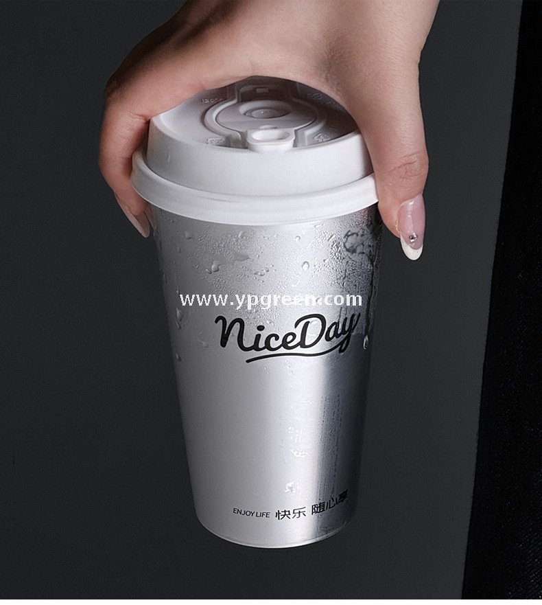 500ml Silver-Lined PP Injection Coffee Cup – 90x58x137mm Hot & Cold Use, Food Grade